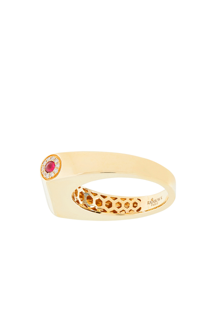 Grace Ring, 14k Yellow Gold, Diamonds & Rubies
